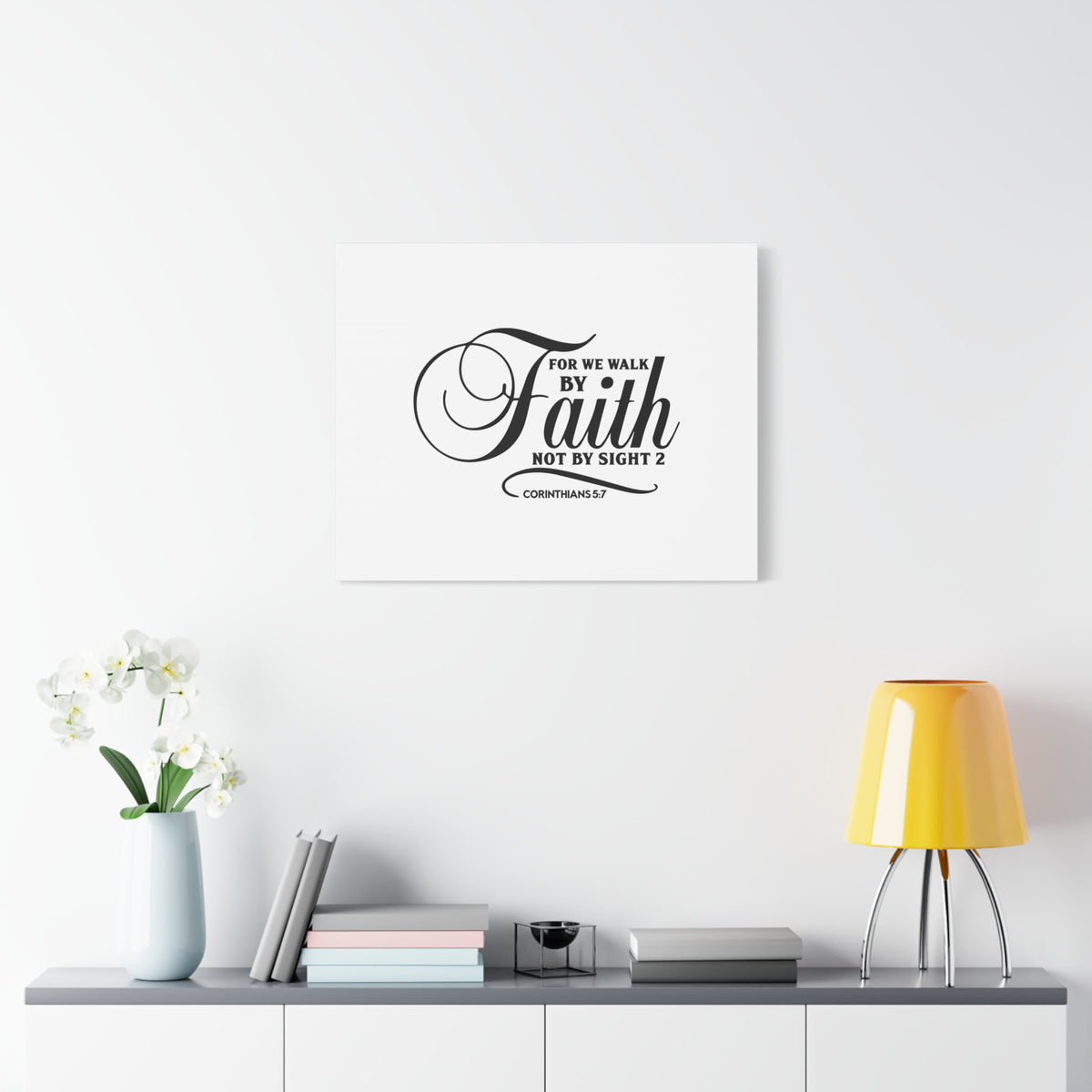 Scripture Canvas Not By Sight Corinthians 5:7 Christian Wall Art Bible Verse Print Ready to Hang