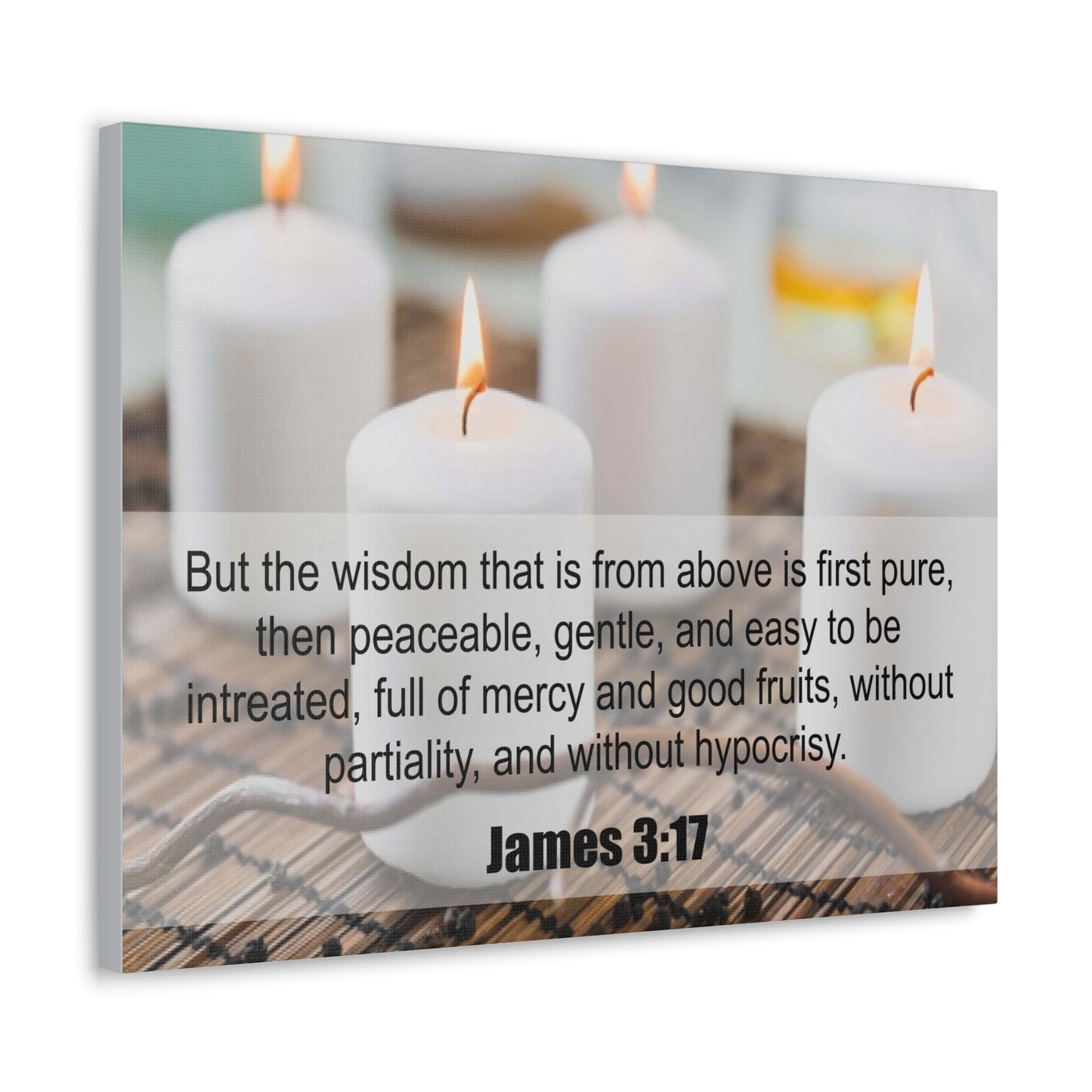 Without Hypocrisy James 3:17 Bible Verse Canvas Christian Wall Art Ready to Hang