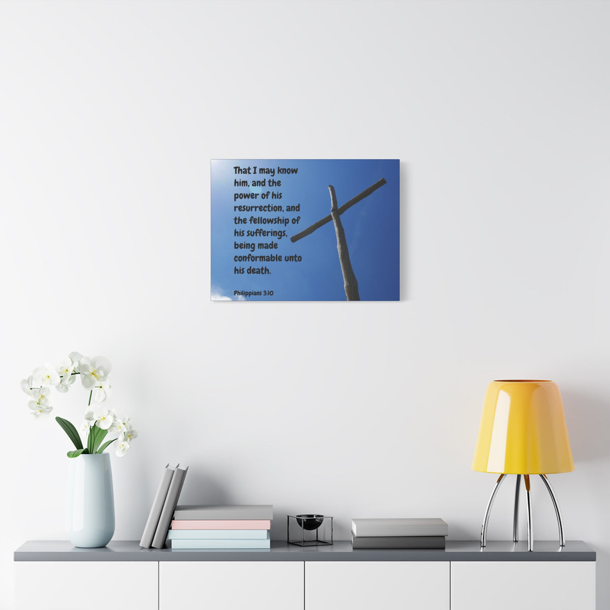 Scripture Canvas Resurrection Philippians 3:10 Christian Wall Art Bible Verse Print Ready to Hang