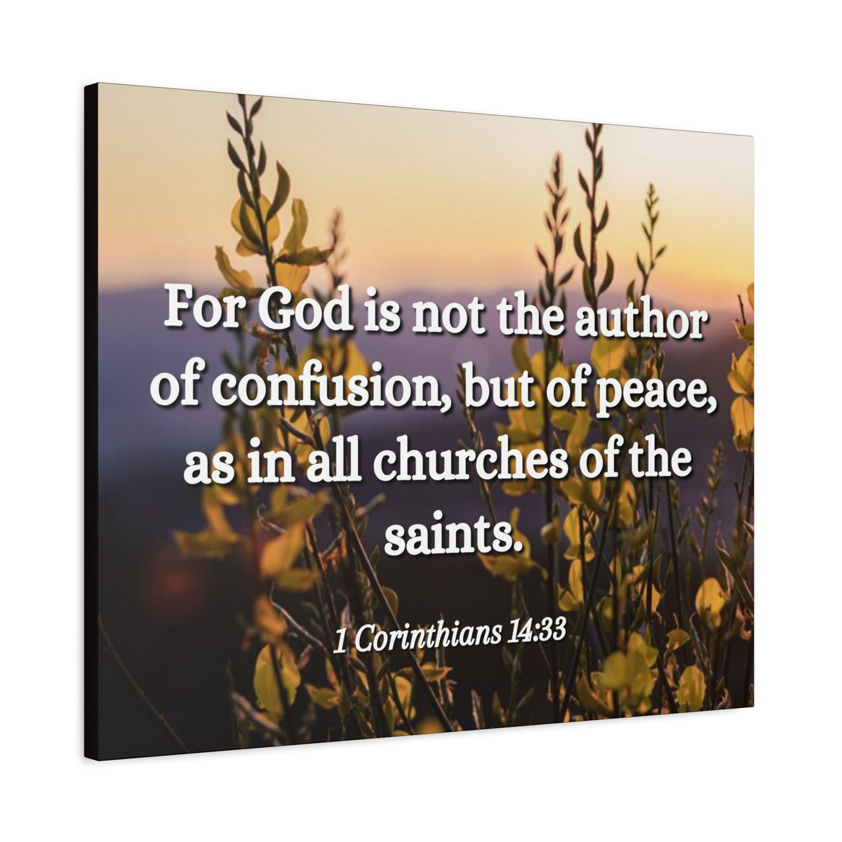Scripture Canvas The Saints 1 Corinthians 14:33 Christian Wall Art Bible Verse Print Ready to Hang