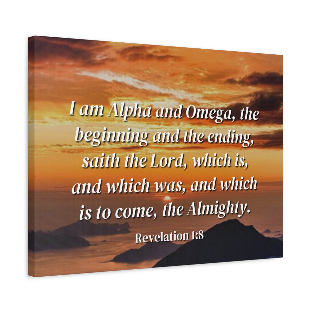 Scripture Canvas The Almighty Revelation 1:8 Christian Wall Art Bible Verse Print Ready to Hang