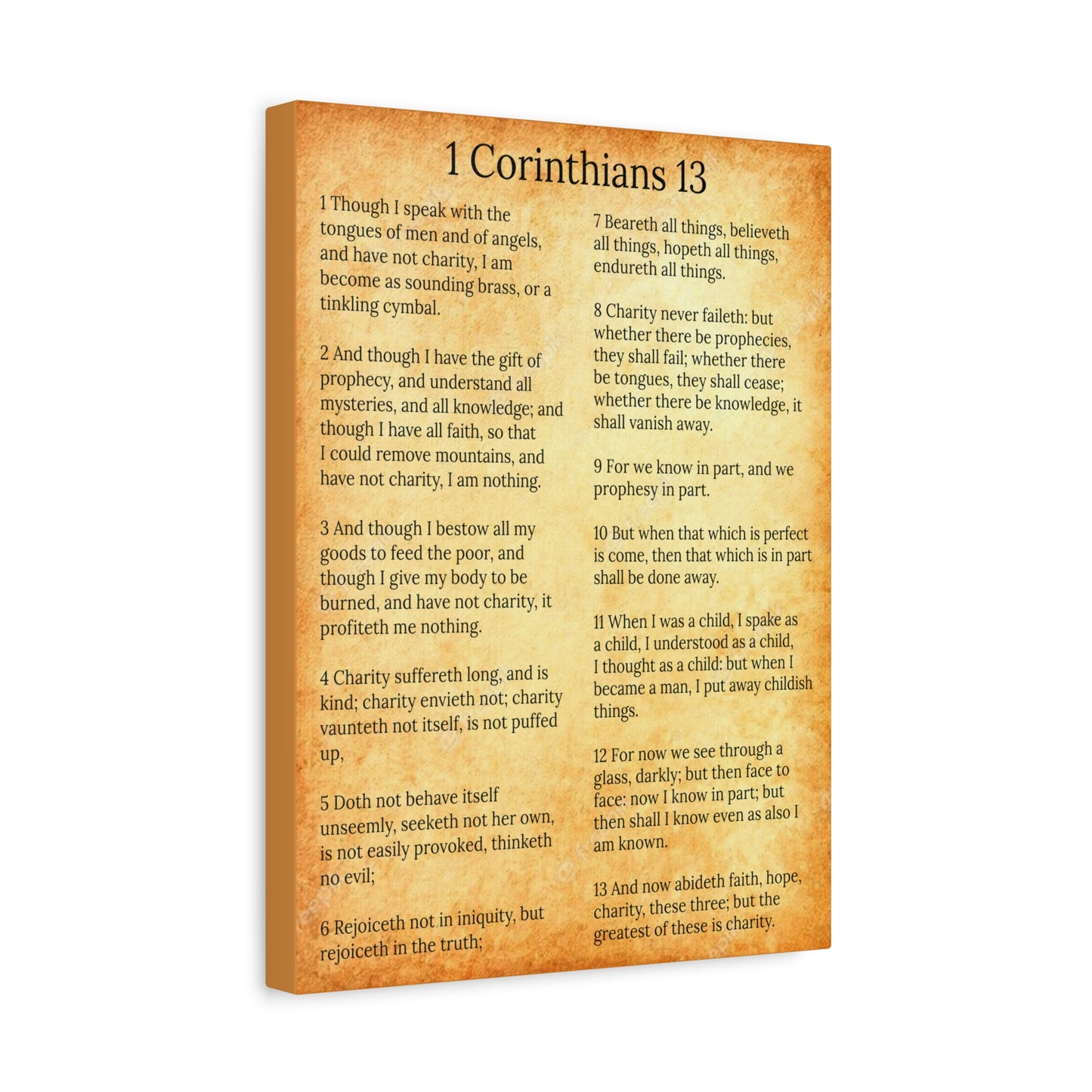 Scripture Walls 1 Corinthians 13 Love Chapter Gold Christian Wall Art Print Ready to Hang Unframed