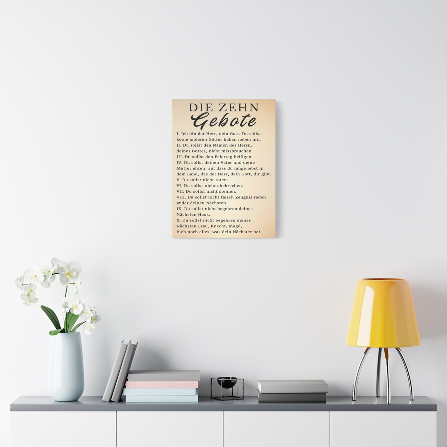 Scripture Walls Die Zehn Gebote 10 Commandments German Bible Verse Canvas Christian Wall Art Ready to Hang Unframed
