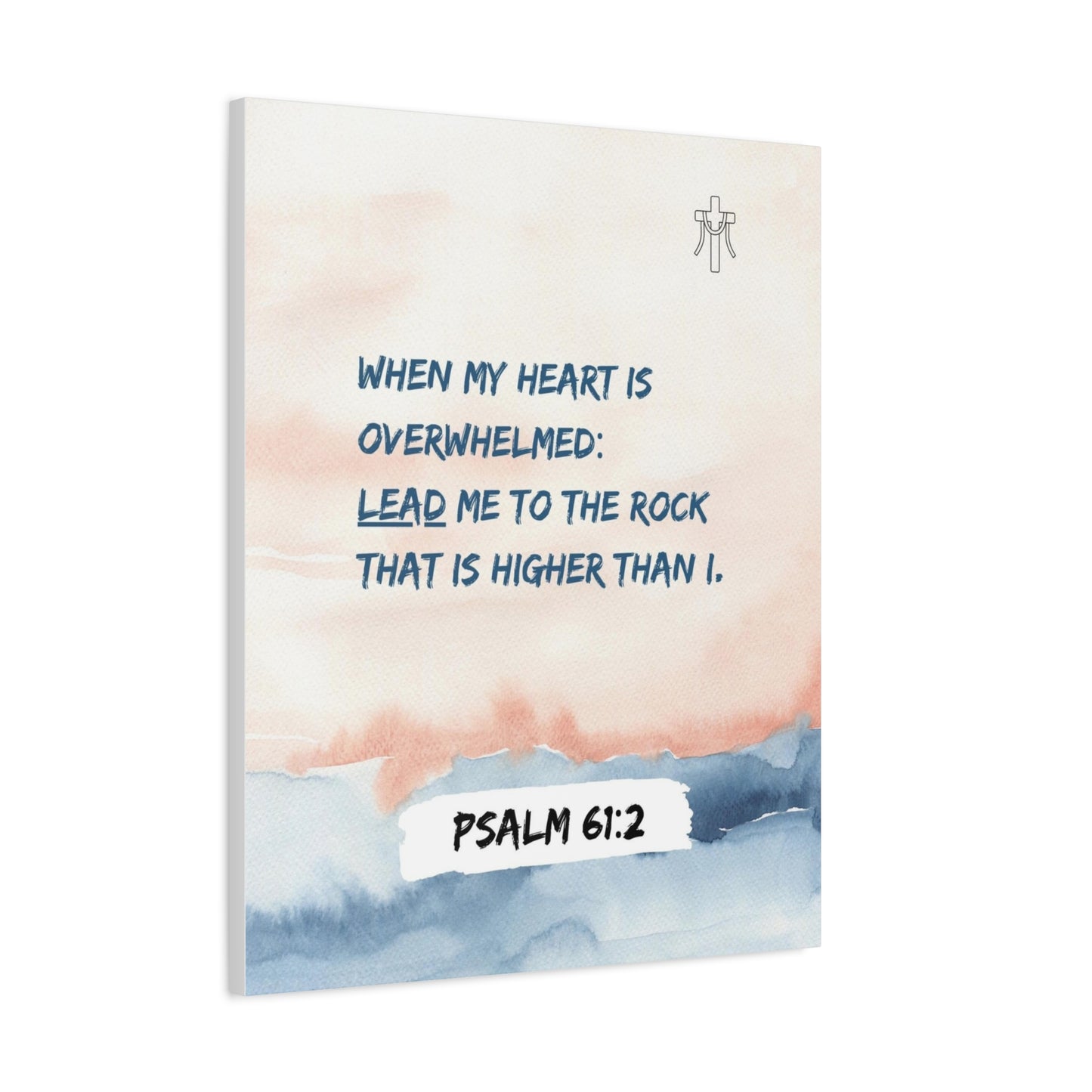 Scripture Walls Psalm 61:2 Lead Me to the Rock Bible Verse Canvas Christian Wall Art Ready to Hang Unframed