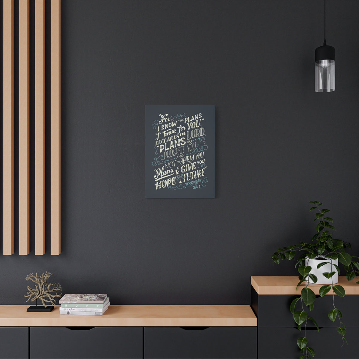 Scripture Canvas Declares The Lord Jeremiah 29:11 Christian Wall Art Bible Verse Print Ready to Hang