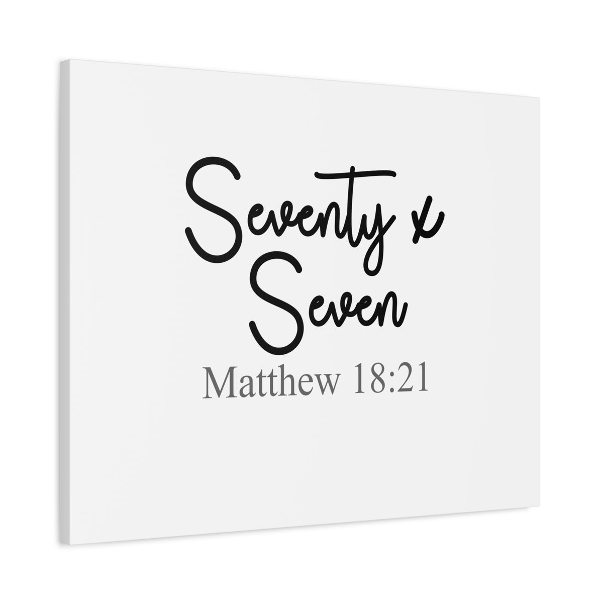 Scripture Canvas Seventy Seven Matthew 18:21 Christian Wall Art Bible Verse Print Ready to Hang