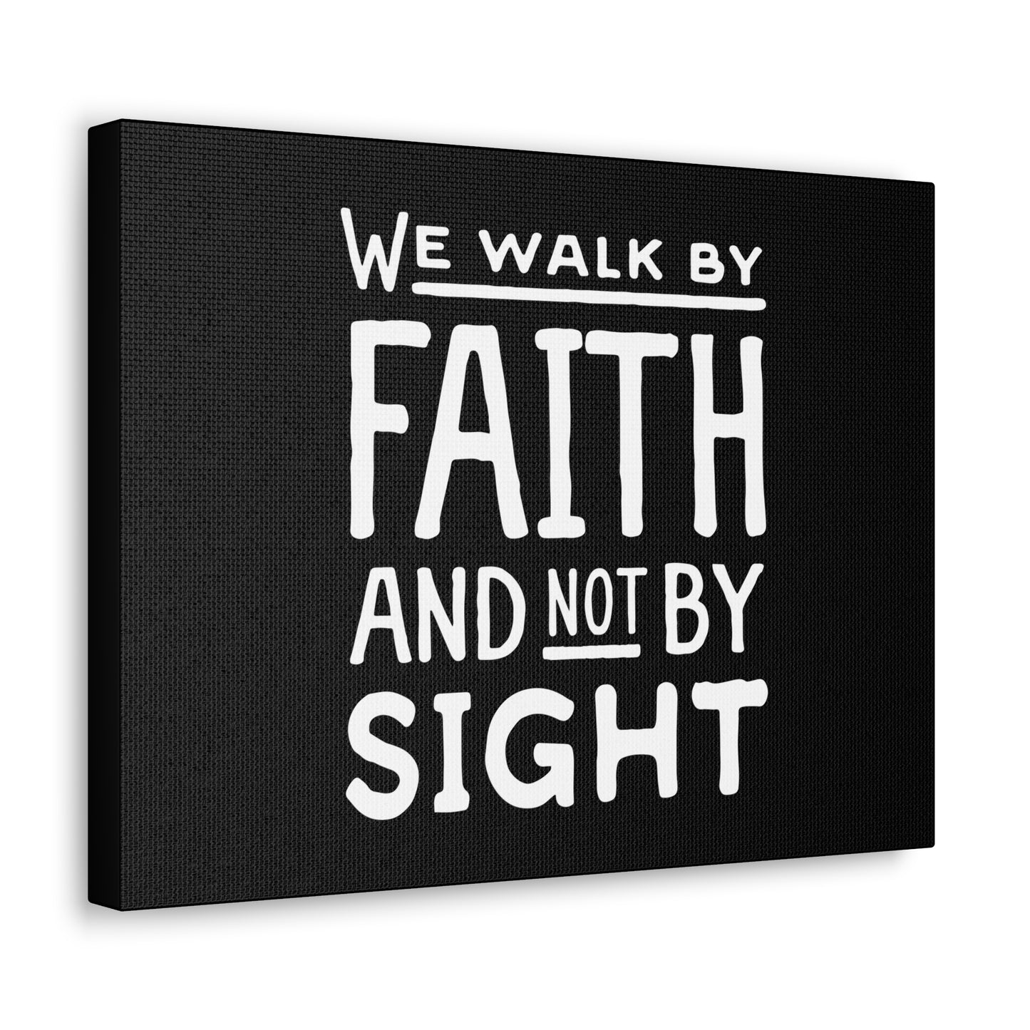 We Walk By Faith 2 Corinthians 5:7 Underlined Black Christian Wall Art Bible Verse Print Ready to Hang