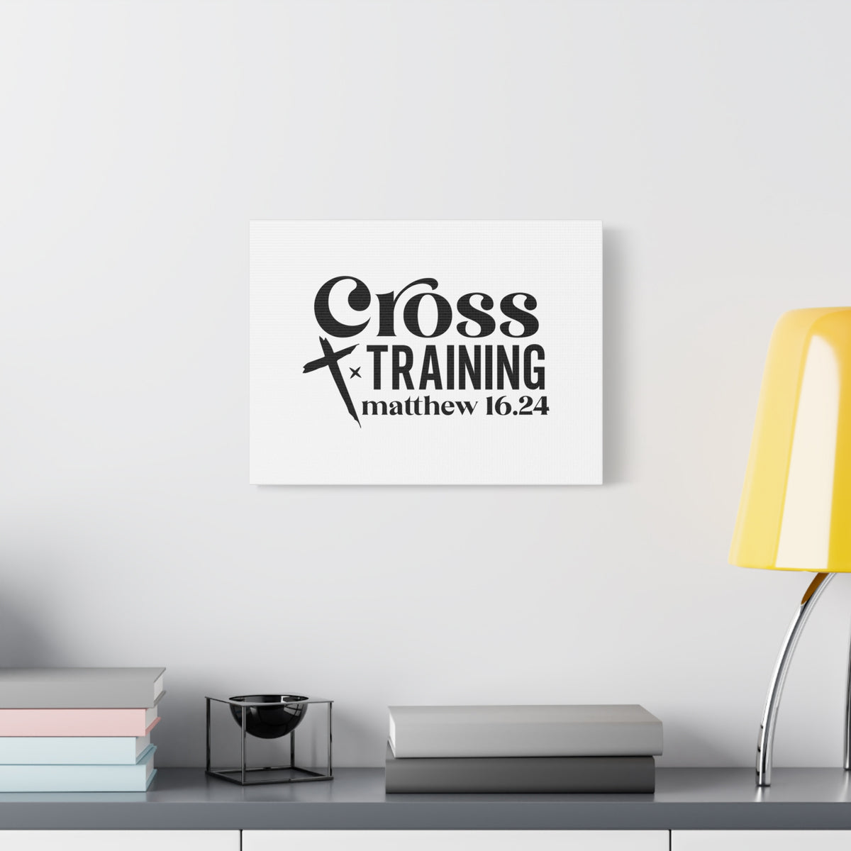 Scripture Canvas Cross Training Matthew 16:24 Christian Wall Art Bible Verse Print Ready to Hang