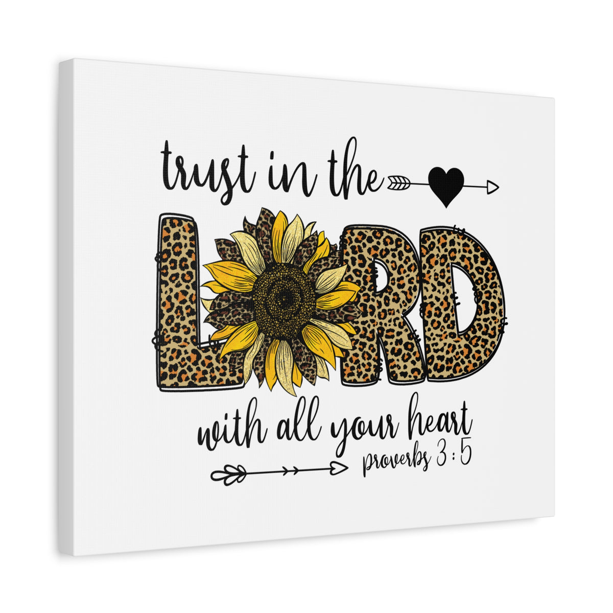 Scripture Canvas Trust In The Lord Leopard Proverbs 3:5 Christian Wall Art Bible Verse Print Ready to Hang