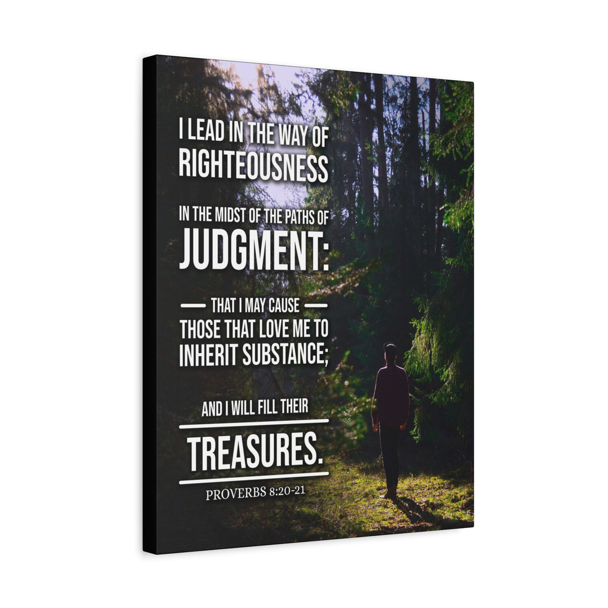 Scripture Canvas Paths of Judgment Proverbs 8:20‭-‬2 Christian Wall Art Bible Verse Print Ready to Hang