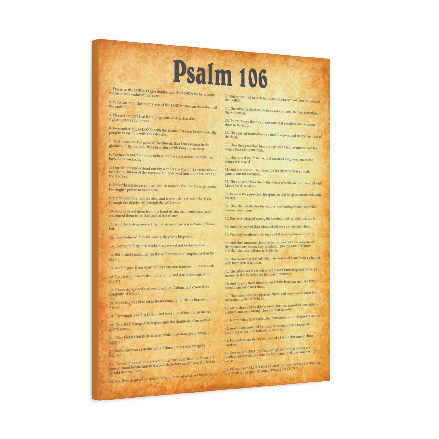 Scripture Walls Psalm 106 Gold Bible Chapter Canvas Christian Wall Art Ready to Hang