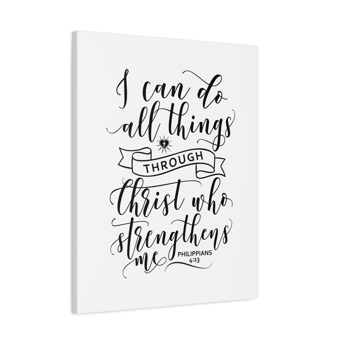Scripture Canvas Christ Who Strengthens Me Philippians 4:13 Christian Wall Art Bible Verse Print Ready to Hang