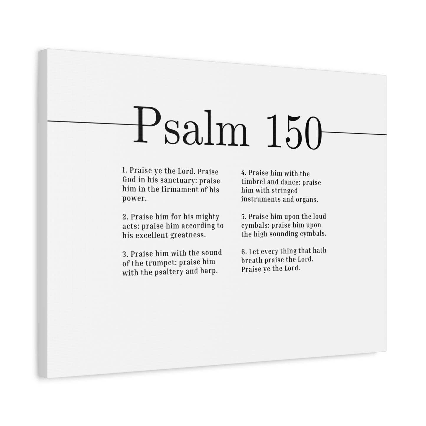 Scripture Canvas Praise Ye The Lord Psalm 150 Christian Wall Art Bible Verse Print Ready to Hang