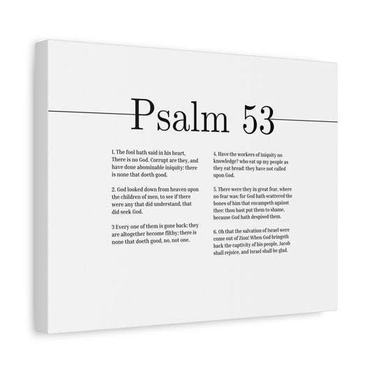 Scripture Canvas God Looked Down From Heaven Psalm 53 Christian Wall Art Bible Verse Print Ready to Hang