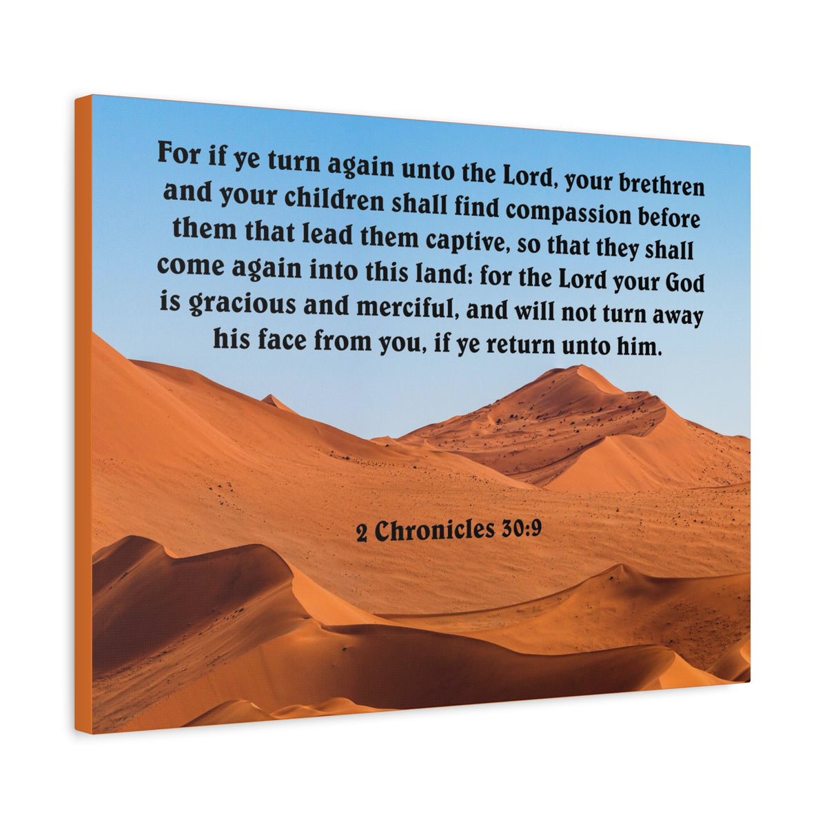 Scripture Canvas God is Gracious and Merciful 2 Chronicles 30:9 Christian Wall Art Bible Verse Print Ready to Hang