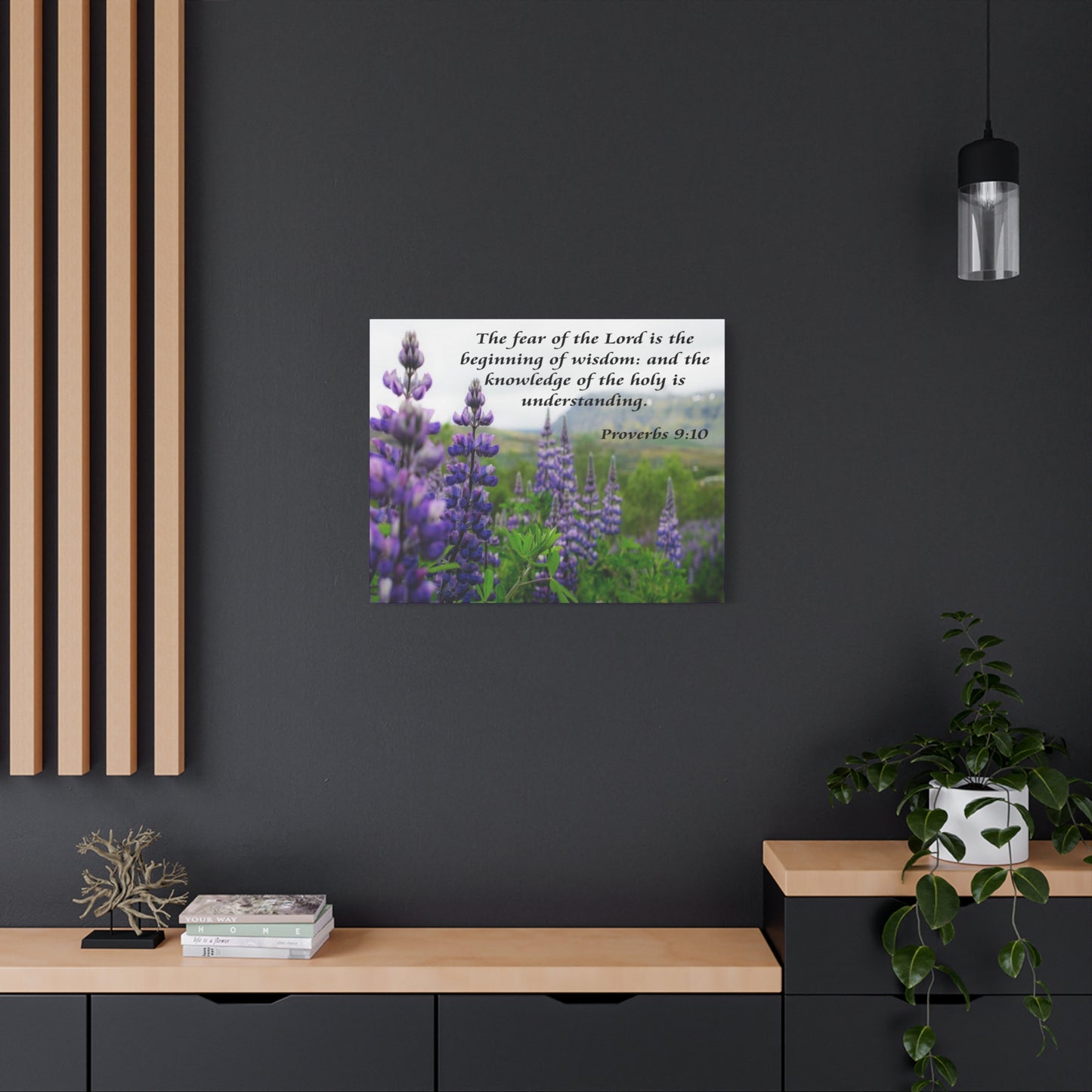 Bible Verse Canvas The Fear of The Lord Proverbs 9:10 Christian Home Décor Wall Art Scripture Ready to Hang Faith Print