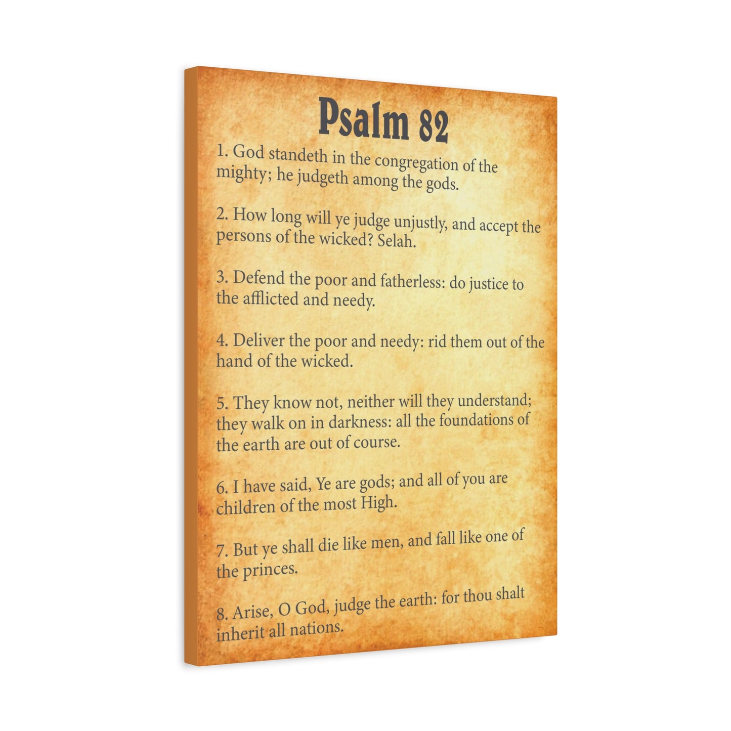 Scripture Walls Psalm 82 Gold Bible Chapter Canvas Christian Wall Art Ready to Hang