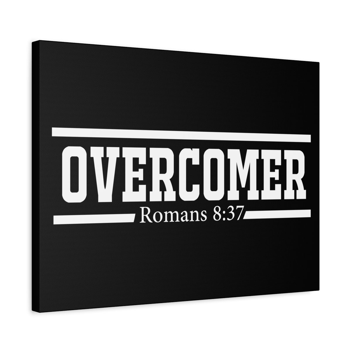 Scripture Canvas Overcomer Romans 8:37 Christian Wall Art Bible Verse Print Ready to Hang