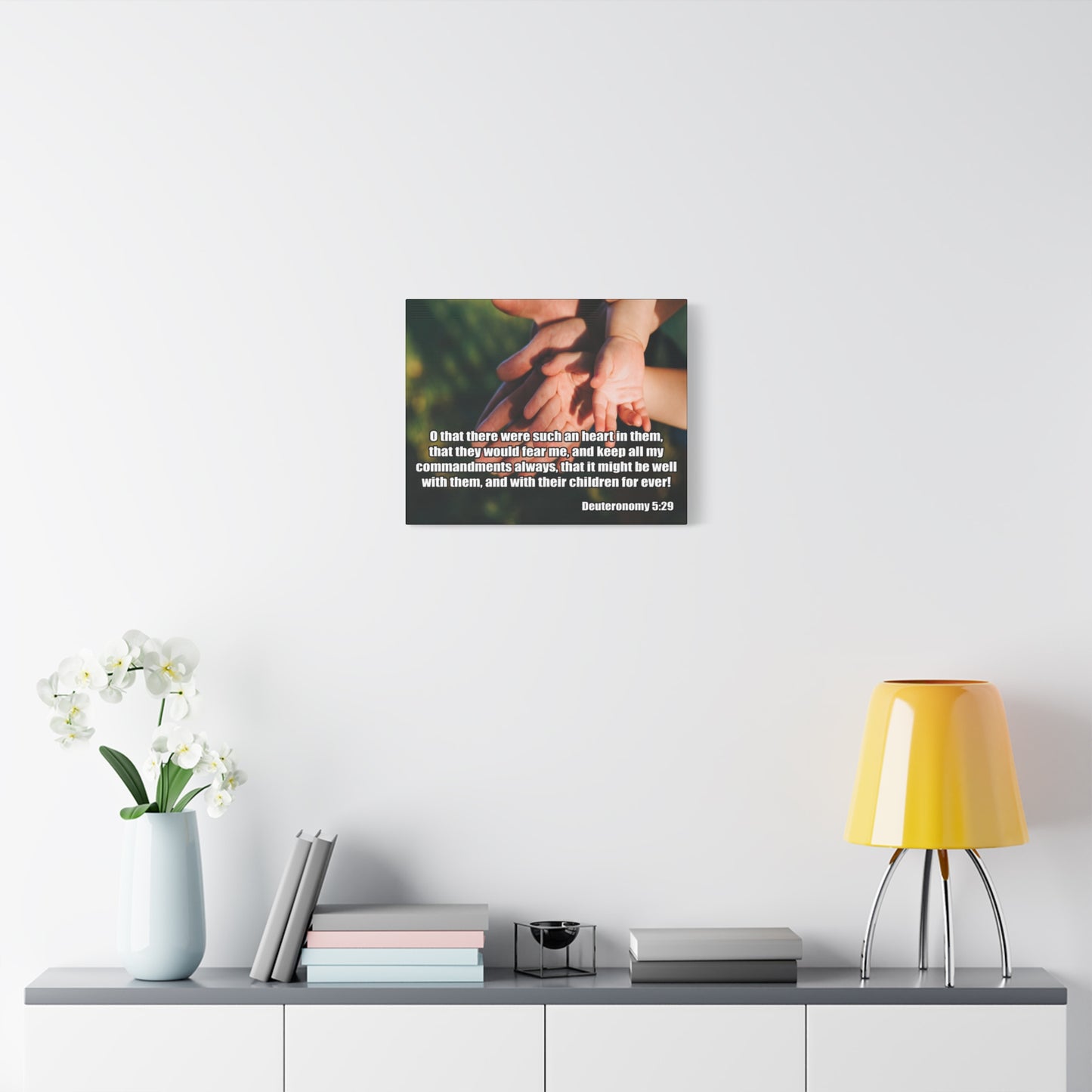 Bible Verse Canvas Keep All My Commandments Deuteronomy 5:29 Christian Home Décor Wall Art Scripture Ready to Hang Faith Print