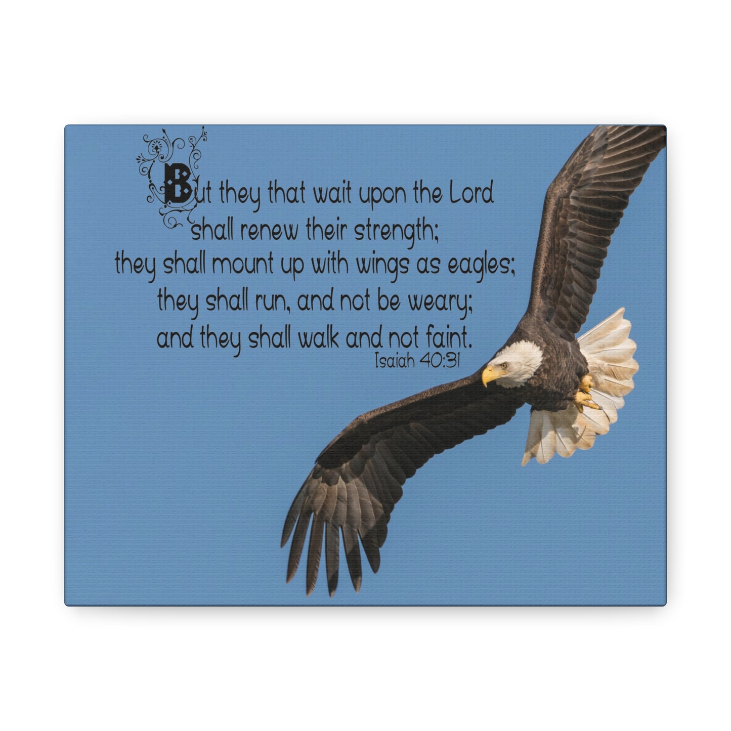 Wait Upon The Lord Isaiah 40:31 Bible Verse Canvas Christian Wall Art Ready to Hang