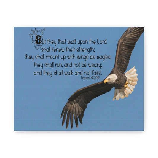Wait Upon The Lord Isaiah 40:31 Bible Verse Canvas Christian Wall Art Ready to Hang