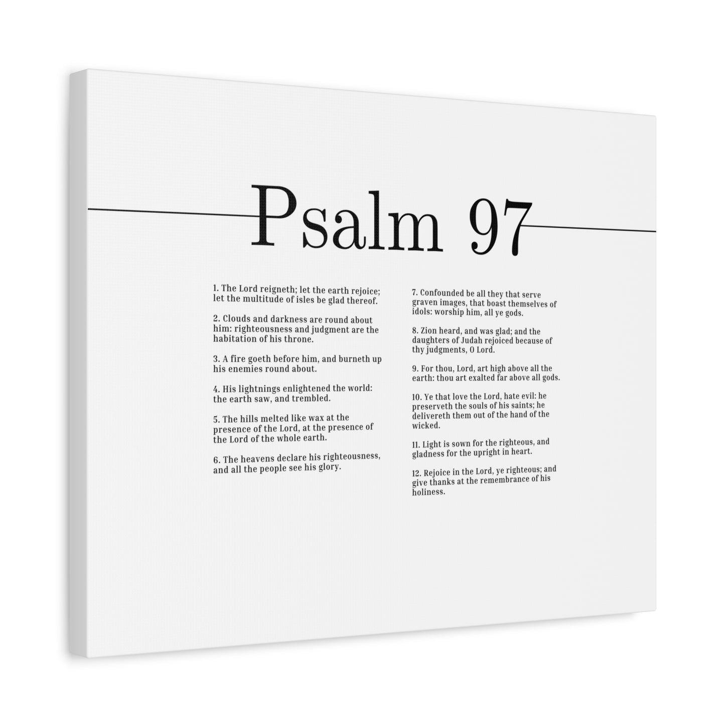 Scripture Canvas The Lord Reigneth Psalm 97 Christian Wall Art Bible Verse Print Ready to Hang