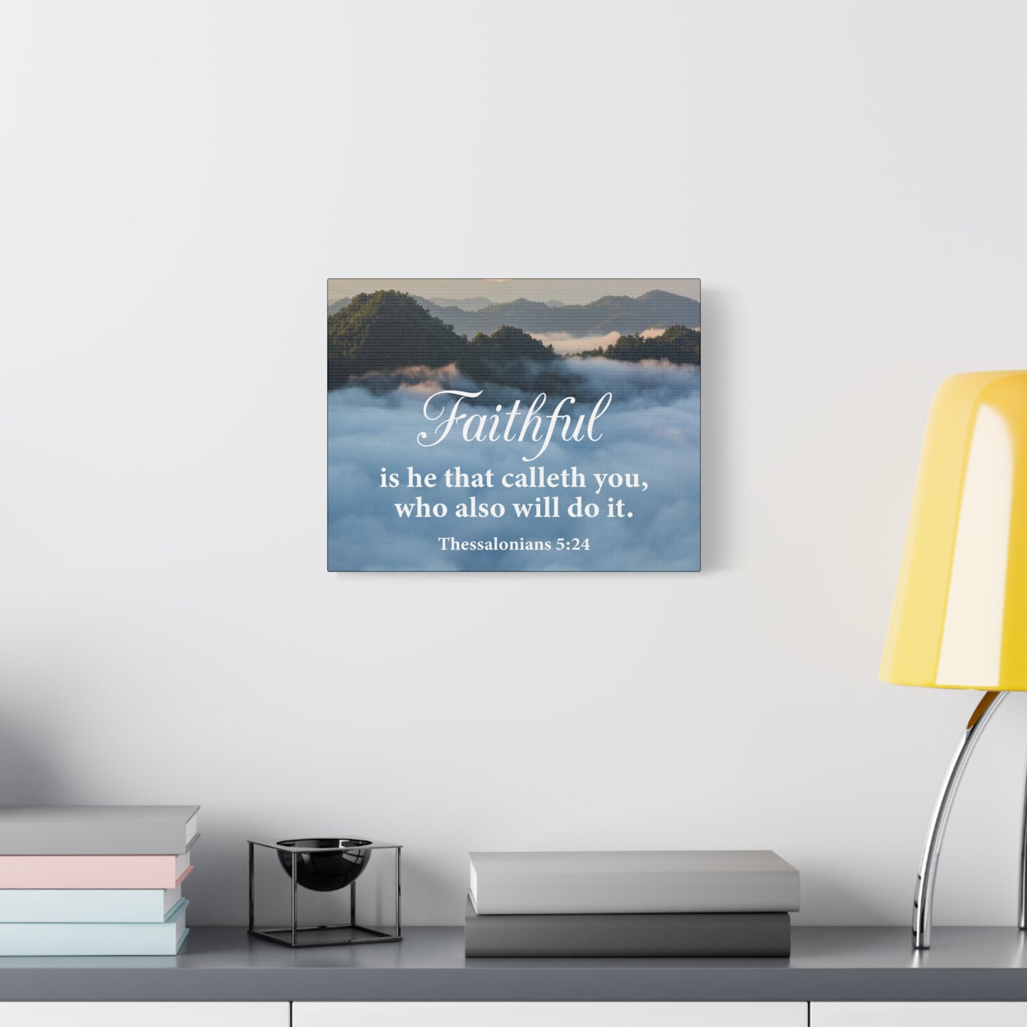 Bible Verse Canvas Faithful 1 Thessalonians 5:24 Wall Art Christian Home Decor