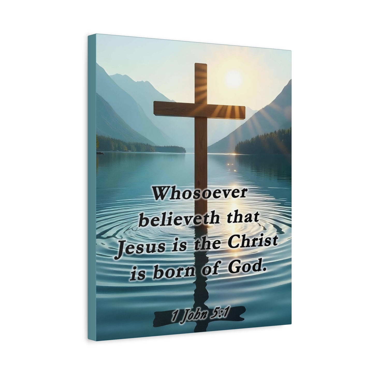 Scripture Walls 1 John 5:1 Jesus is The Christ Bible Verse Canvas Christian Wall Art Ready to Hang Unframed