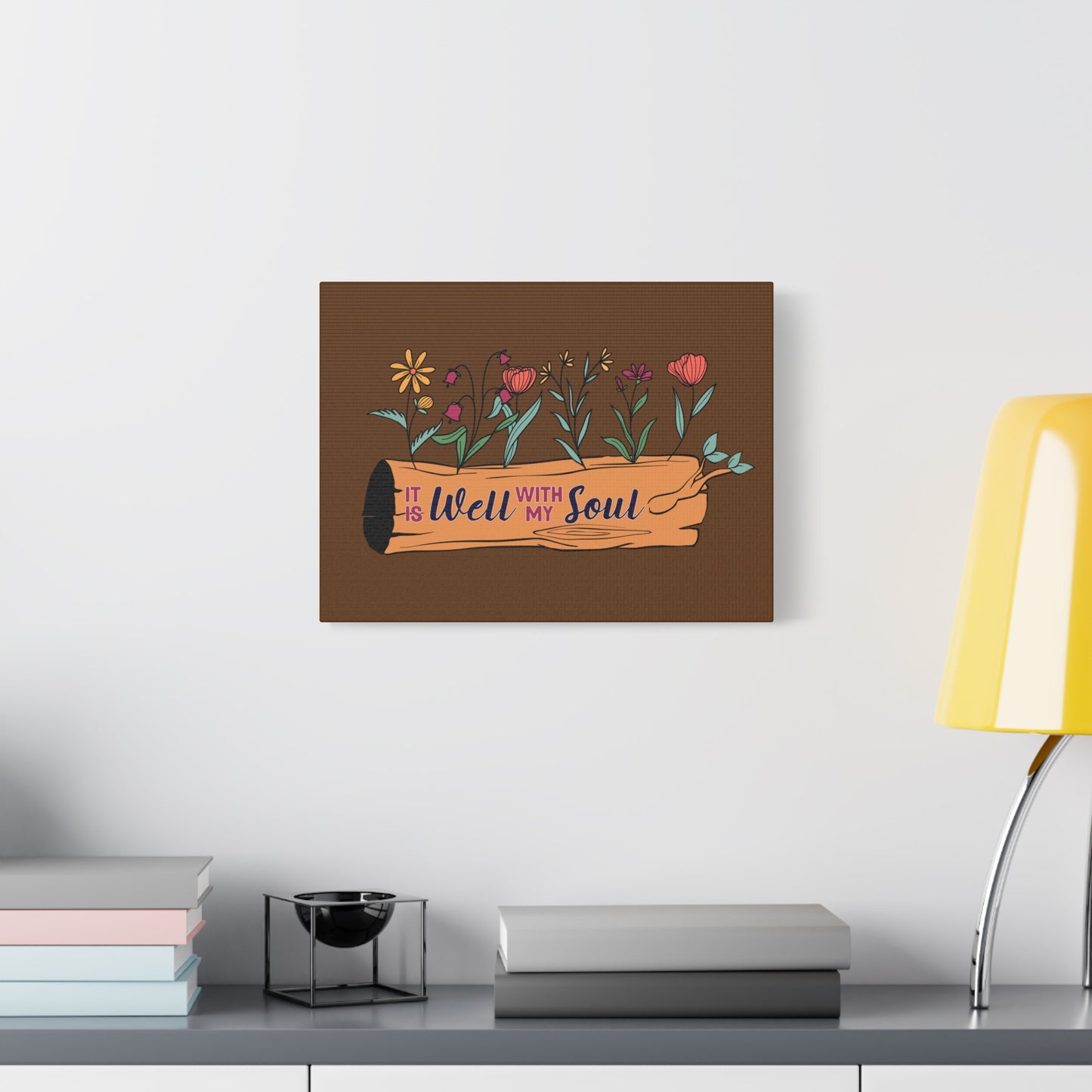 Scripture Canvas With My Soul Flower Psalm 42:7 Christian Wall Art Bible Verse Print Ready to Hang
