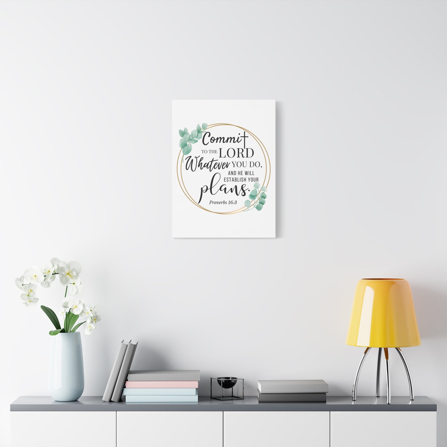 Scripture Walls Proverbs 16:3 Commit to the Lord Bible Verse Canvas Christian Wall Art Ready to Hang Unframed