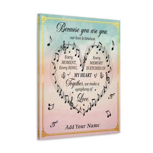 Personalized To My Wife Symphony of Love Canvas Wall Art - Romantic Gift for Her