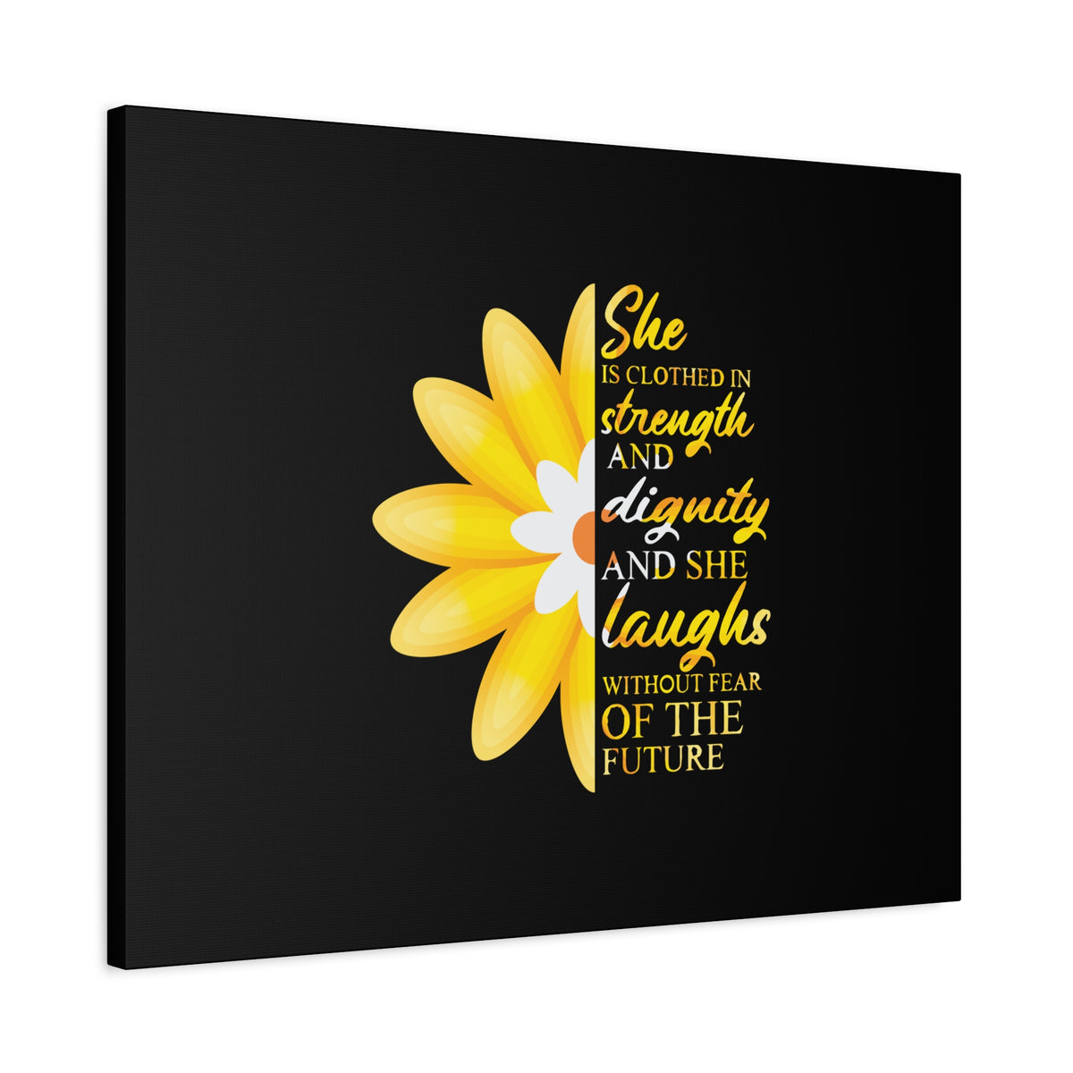 Scripture Canvas Clothed In Strength And Dignity Christian Wall Art Bible Verse Print Ready to Hang