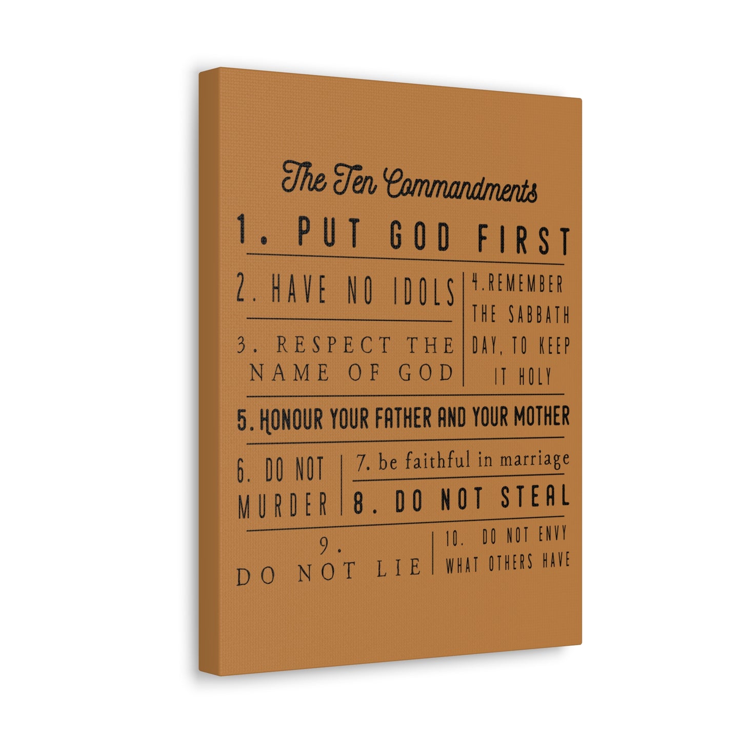 Ten Commandments Exodus 20:2Ã¢ÂÂ17 Christian Wall Art Print Ready to Hang