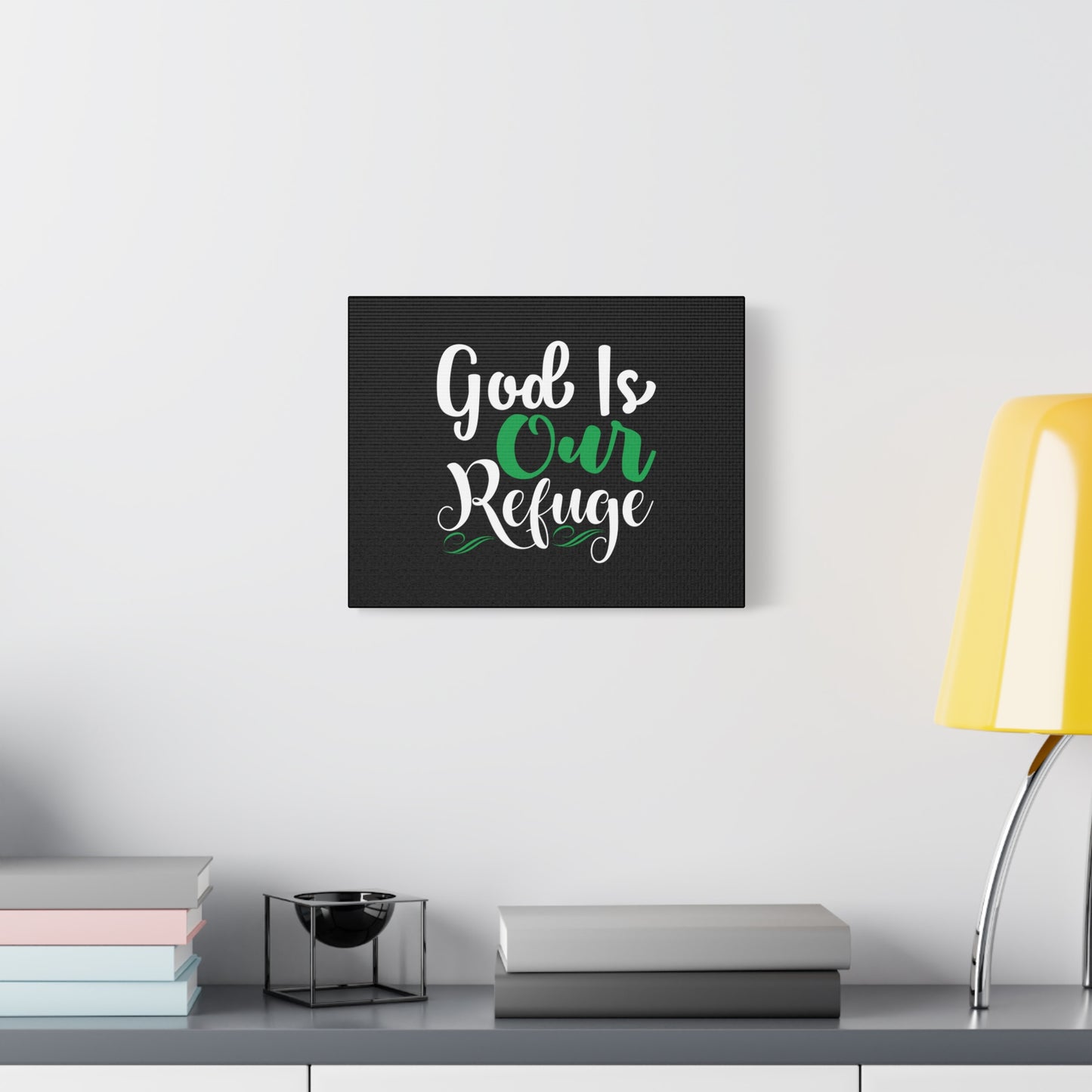Scripture Canvas God Is Our Refuge Psalm 46:1 Christian Wall Art Bible Verse Print Ready to Hang