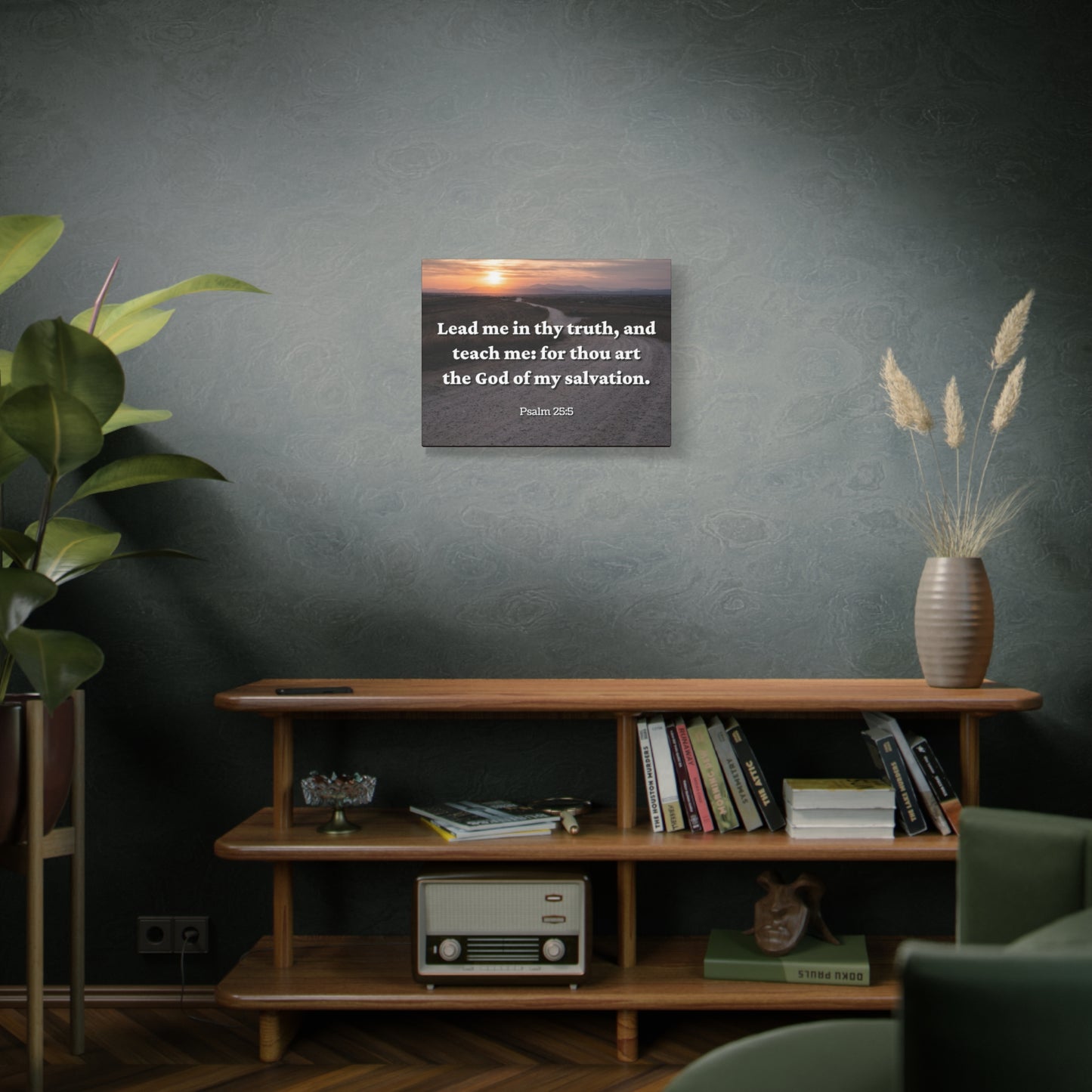 Scripture Canvas My Salvation Psalm 25:5 Christian Wall Art Bible Verse Print Ready to Hang