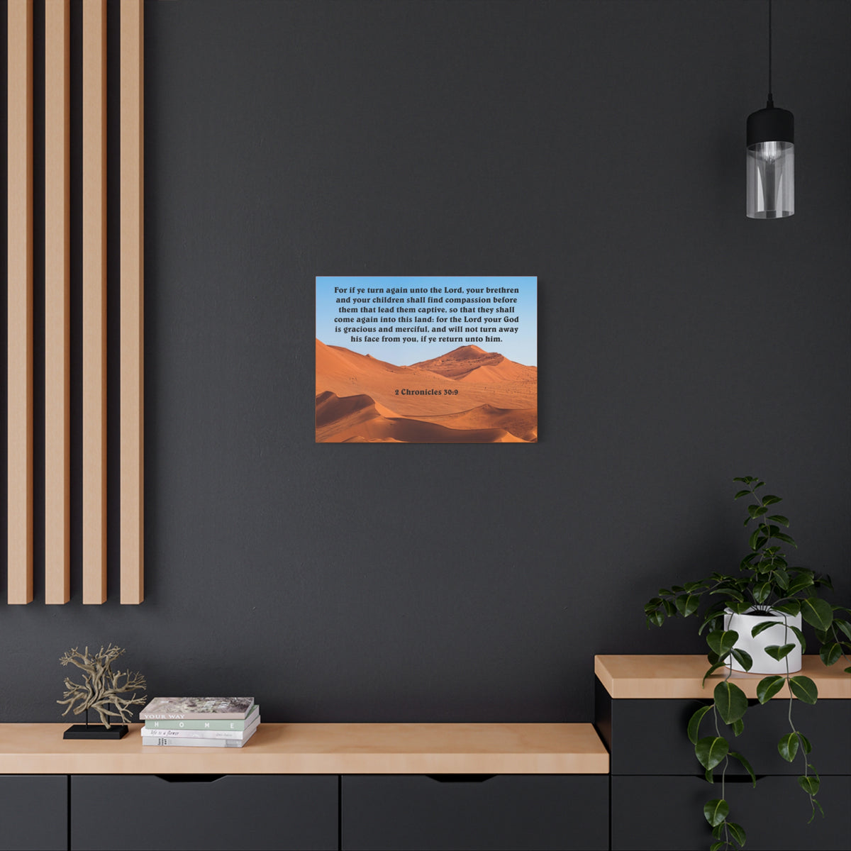 Scripture Canvas God is Gracious and Merciful 2 Chronicles 30:9 Christian Wall Art Bible Verse Print Ready to Hang