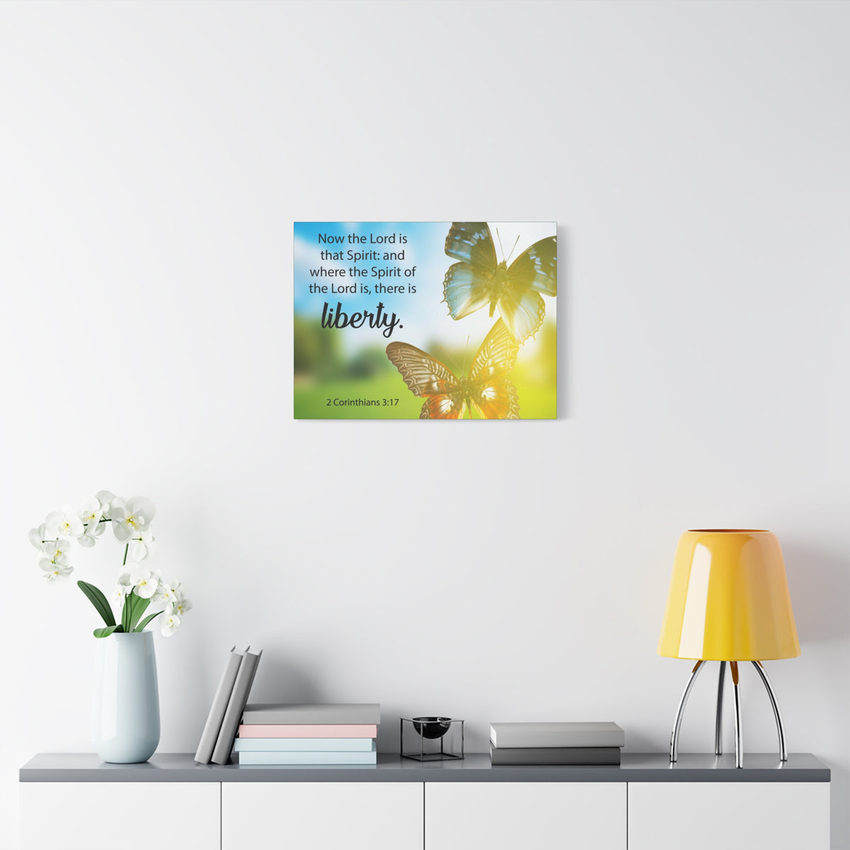 Scripture Canvas There is Liberty 2 Corinthians 3:17 Christian Wall Art Bible Verse Print Ready to Hang