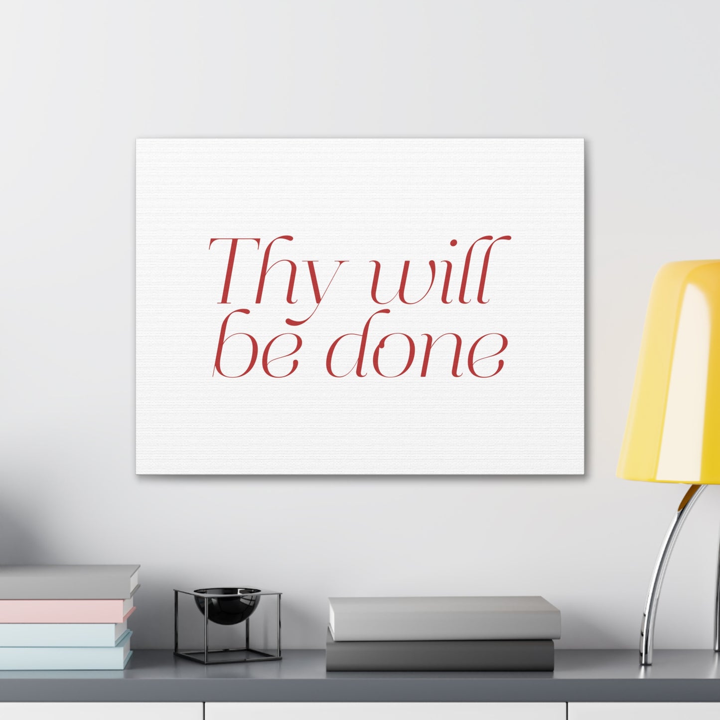 Thy Will Be Done Dark Red Bible Verse Canvas Christian Wall Art Ready to Hang
