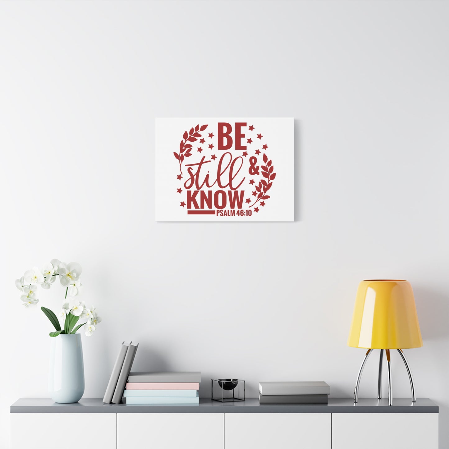 Scripture Canvas Be Still Psalm 46:10 Christian Wall Art Bible Verse Print Ready to Hang