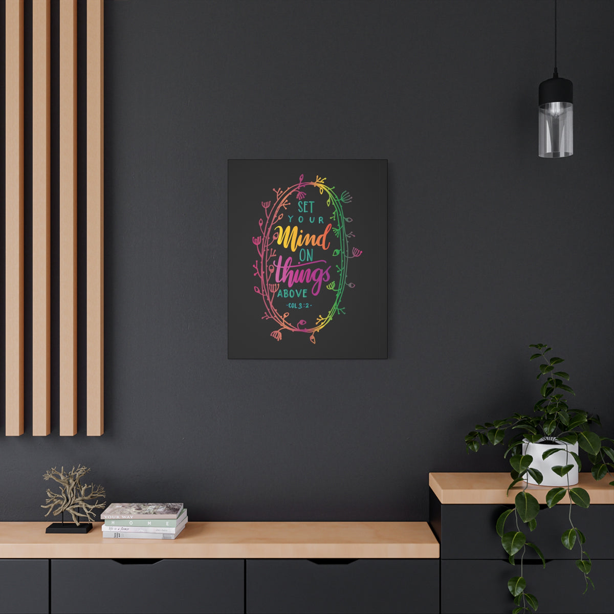 Scripture Canvas Things Above Col 3:2 Christian Wall Art Bible Verse Print Ready to Hang