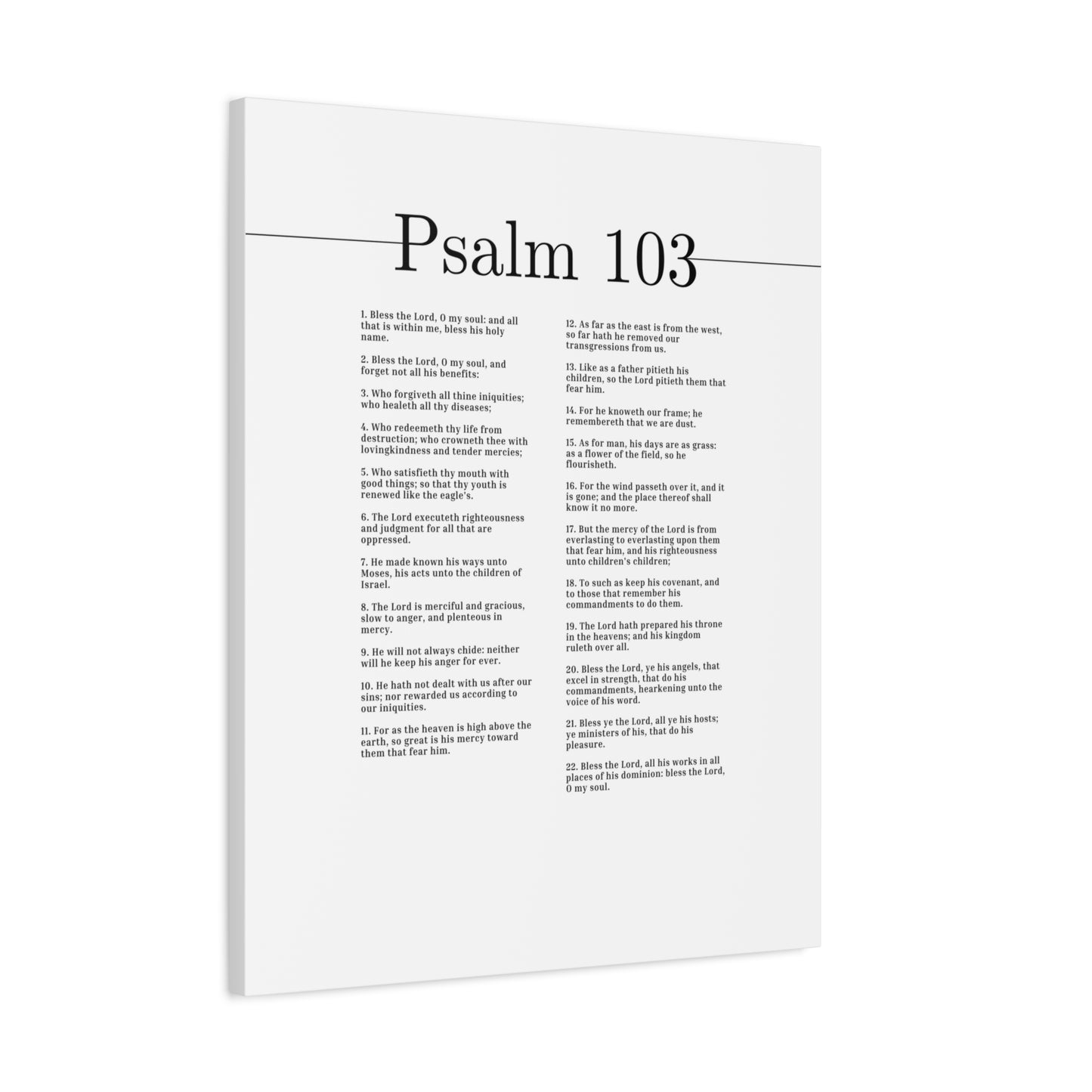 Scripture Canvas Bless His Holy Name Psalm 103 Christian Wall Art Bible Verse Print Ready to Hang