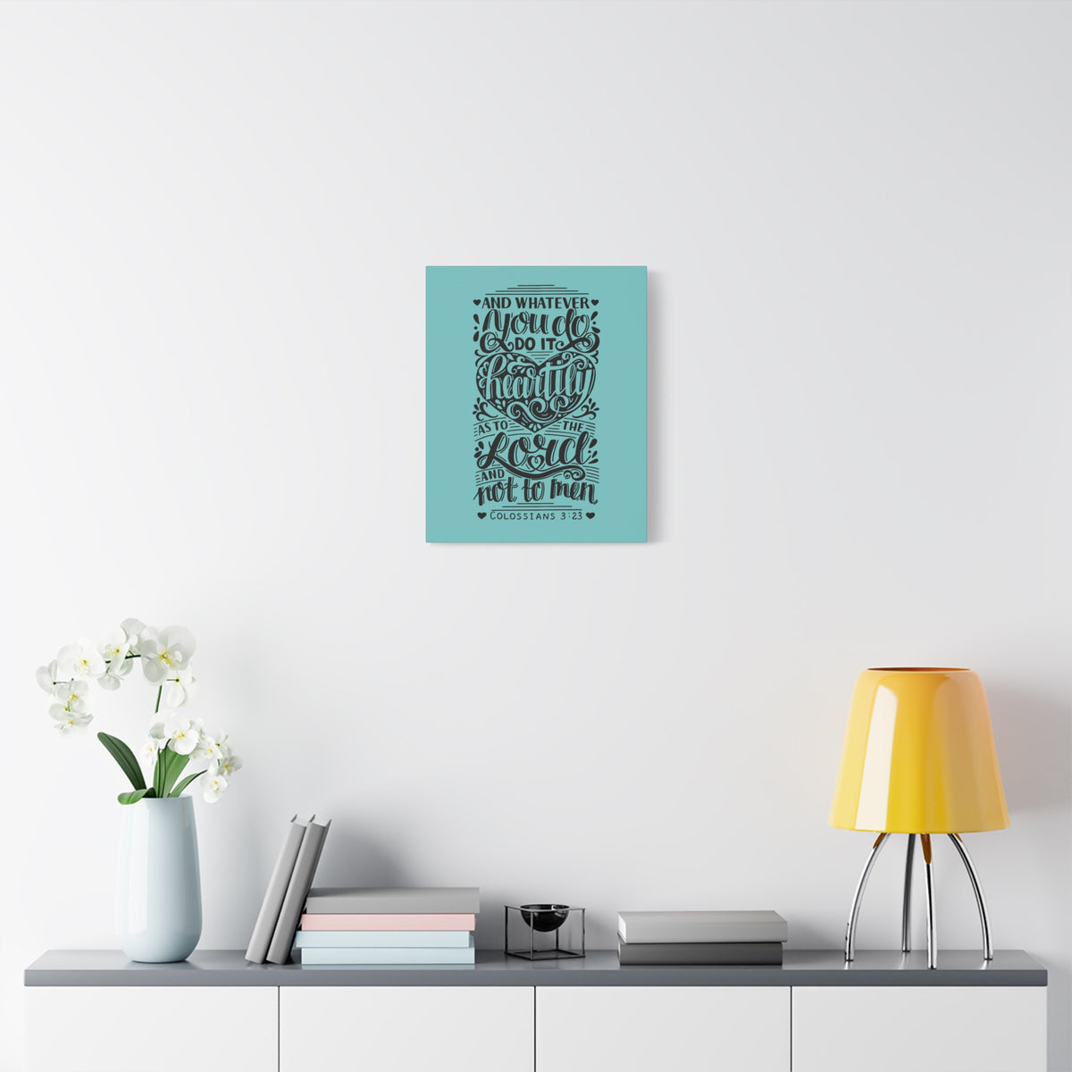 Scripture Canvas As To The Lord Colossians 3:23 Christian Wall Art Bible Verse Print Ready to Hang