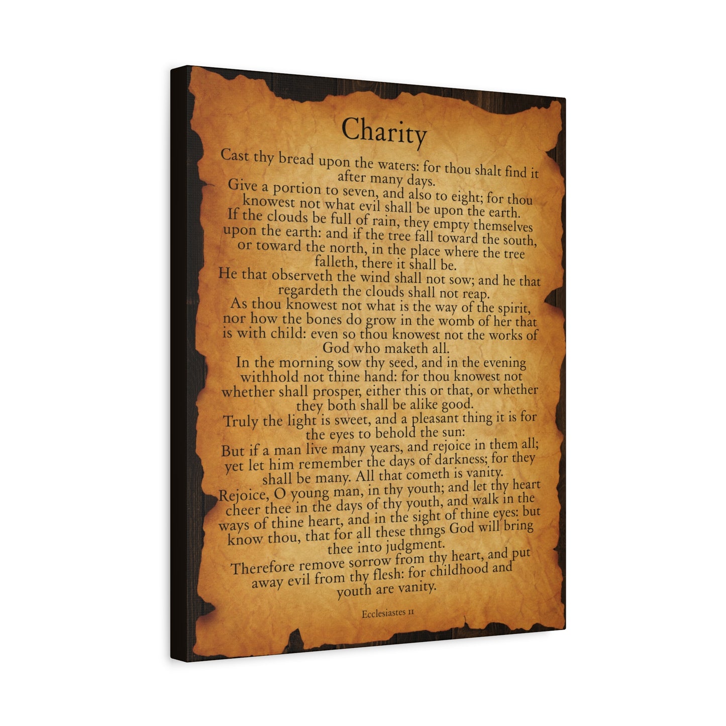 Scripture Walls Charity Ecclesiastes 11 Gold Brown Bible Verse Canvas Christian Wall Art Ready to Hang