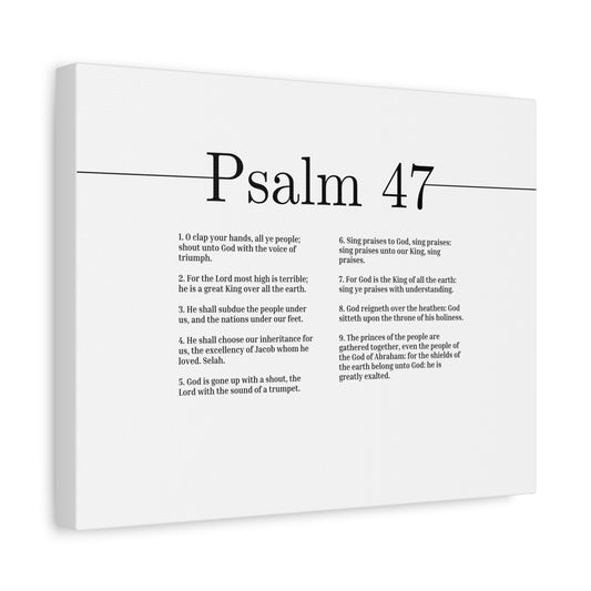 Scripture Canvas For God Is King Psalm 47 Christian Wall Art Bible Verse Print Ready to Hang