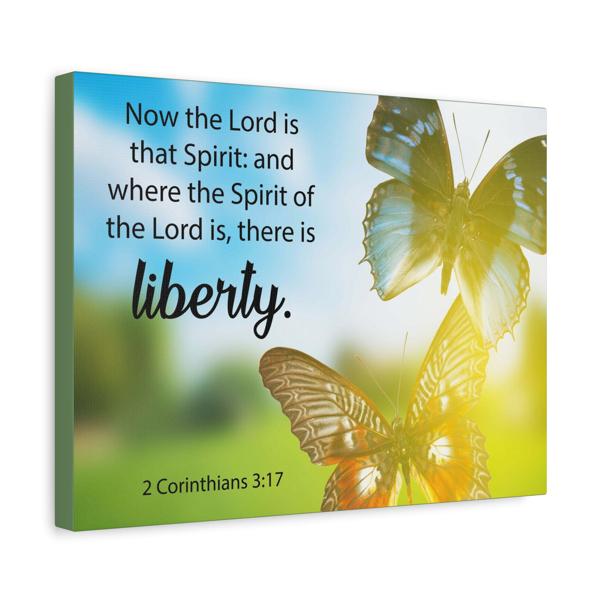 Scripture Canvas There is Liberty 2 Corinthians 3:17 Christian Wall Art Bible Verse Print Ready to Hang