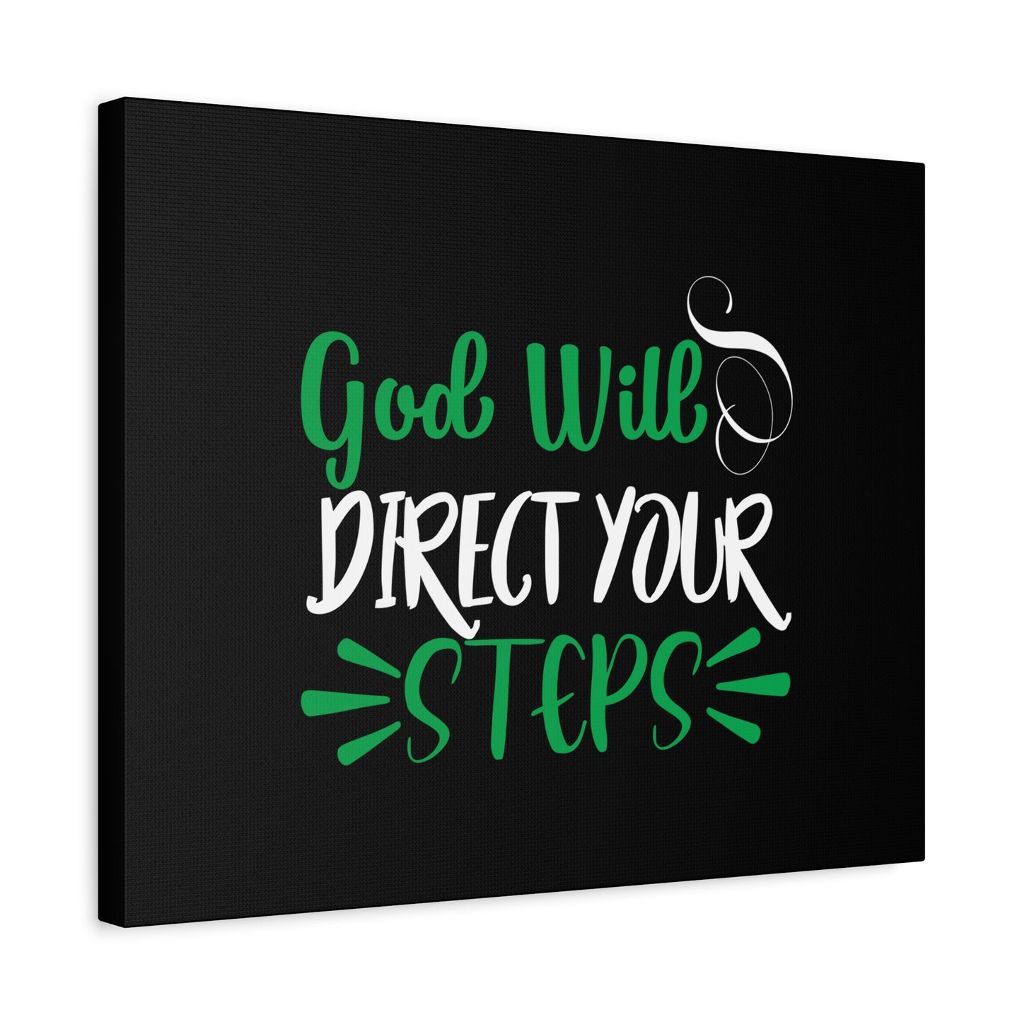 Scripture Canvas God Will Direct Your Steps Psalm 32:8 Christian Wall Art Bible Verse Print Ready to Hang
