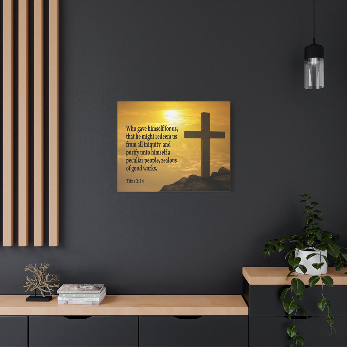 Scripture Canvas Peculiar People Titus 2:14 Christian Wall Art Bible Verse Print Ready to Hang