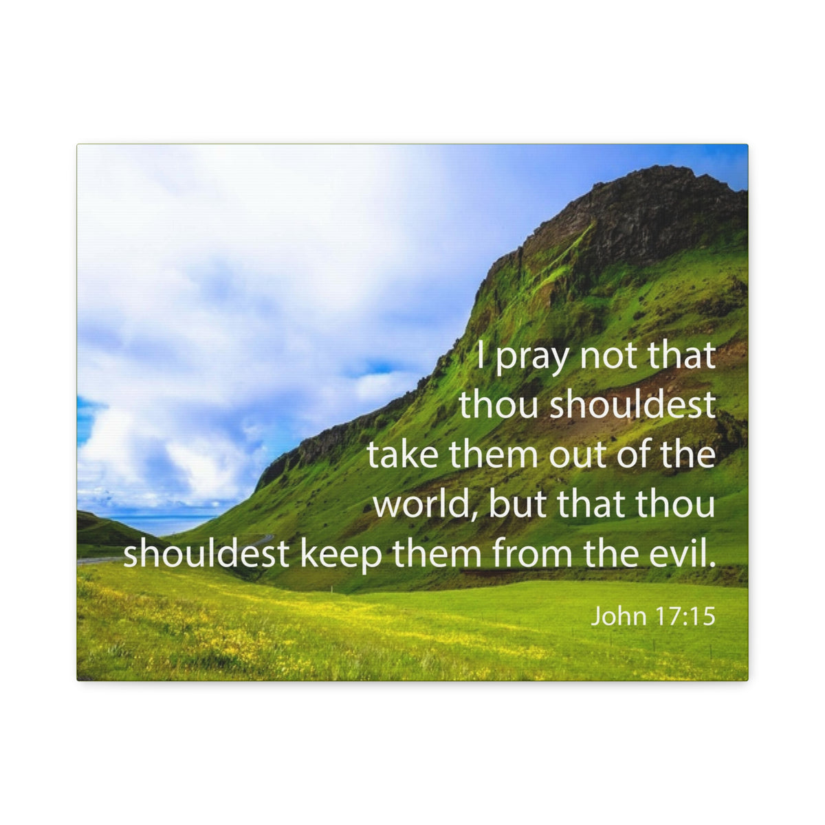Scripture Canvas I Pray Not John 17:15 Christian Wall Art Bible Verse Print Ready to Hang