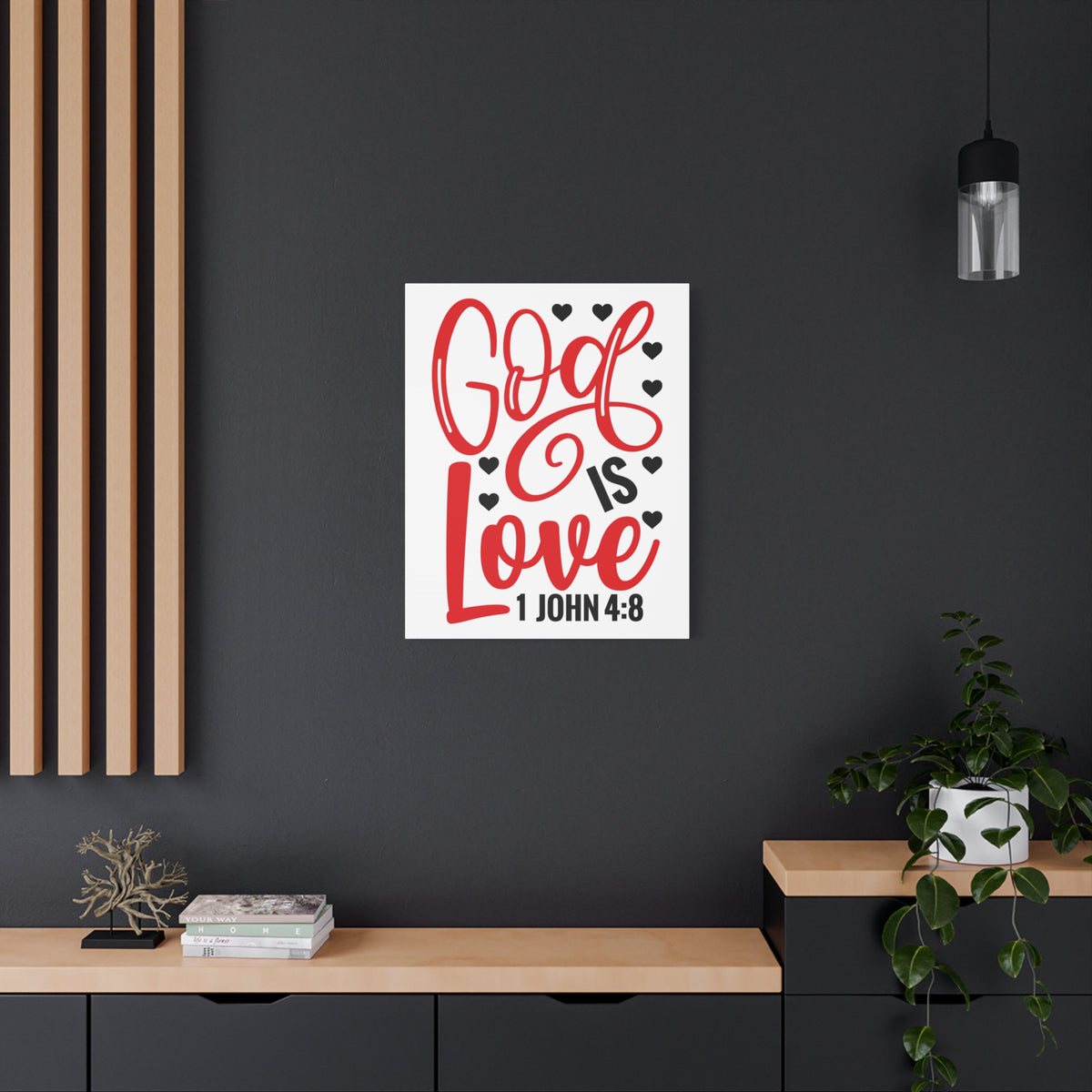 Scripture Canvas 1 John 4:8 God Is Love Christian Wall Art Bible Verse Print Ready to Hang