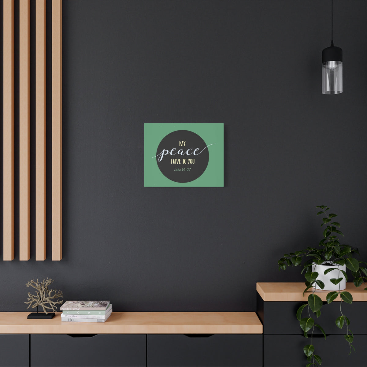 Scripture Canvas My Peace I Give To You John 14:27 Christian Wall Art Bible Verse Print Ready to Hang